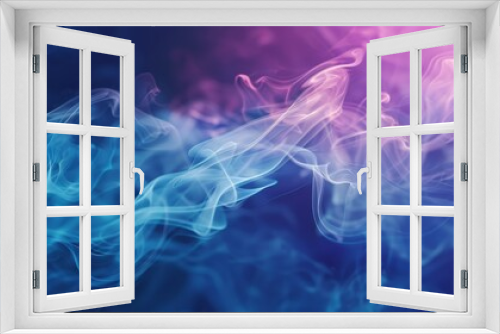 Abstract Holographic Smoke Swirls in Blue and Purple Hues