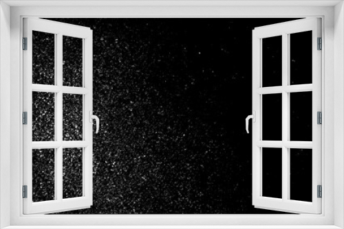Fototapeta Naklejka Na Ścianę Okno 3D - Distressed grainy white fine dust particles speckled gradient texture  on a black background