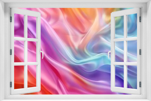 Colorful rainbow background with soft waves of color, rainbow silk texture, elegant and dreamy design for art