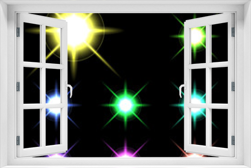 Fototapeta Naklejka Na Ścianę Okno 3D - Vector glowing lights, stars and sparkles 4