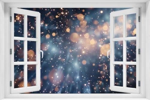A mesmerizing background of blue and gold bokeh lights, perfect for festive, holiday, or celebratory digital projects.