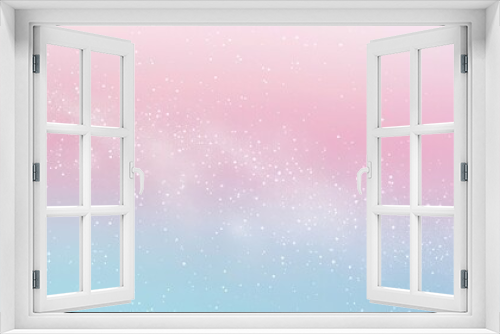 Tranquil gradient from pale pink to sky blue with light pink glitter wallpaper. 