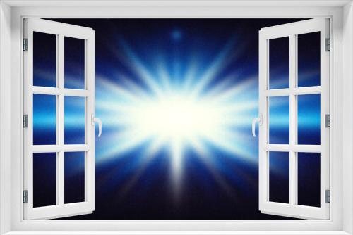 Fototapeta Naklejka Na Ścianę Okno 3D - Abstract gradient background featuring a radiant burst of white and blue light, creating a dynamic and visually captivating design with an energetic and vibrant feel