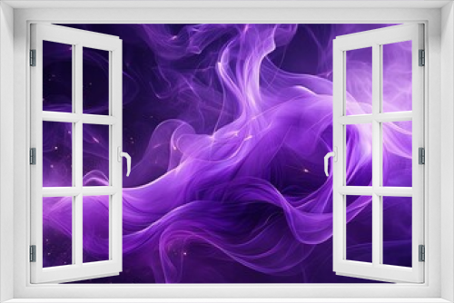 Abstract purple smoke mist fog on particles embers background