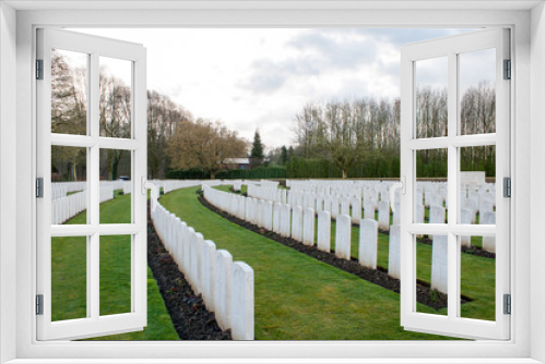 Fototapeta Naklejka Na Ścianę Okno 3D - cemetery fallen soldiers in World War I Flanders Belgium