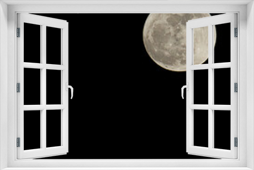 Fototapeta Naklejka Na Ścianę Okno 3D - Full moon in black sky at night