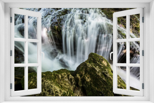 Fototapeta Naklejka Na Ścianę Okno 3D -  Waterfall. Waterfall in the Mountains, Slow Shutter Speeds.