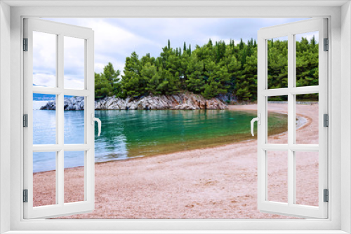 Fototapeta Naklejka Na Ścianę Okno 3D - Beach of Adriatic sea in summer