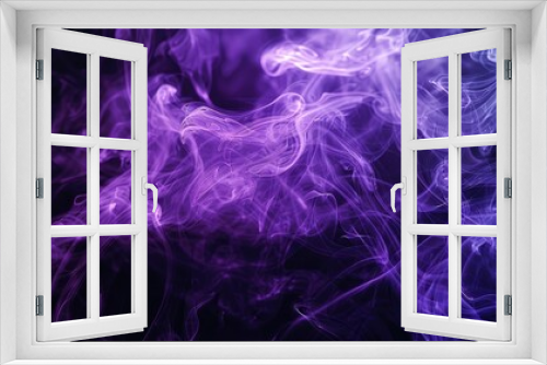 Neon purple smoke swirling against a black backdrop