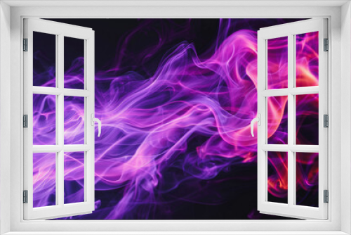 Purple and pink abstract smoke on black background
