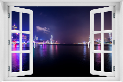 Fototapeta Naklejka Na Ścianę Okno 3D - Victoria Harbour of Hong Kong at night