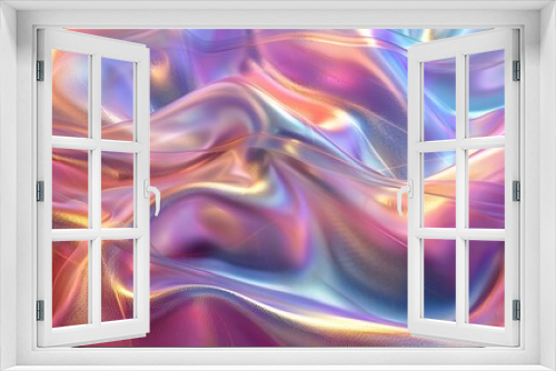 abstract metal holography background with waves 