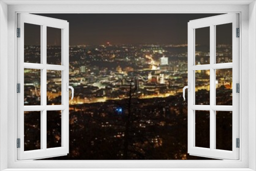 Fototapeta Naklejka Na Ścianę Okno 3D - Stuttgart Panorama bei Nacht