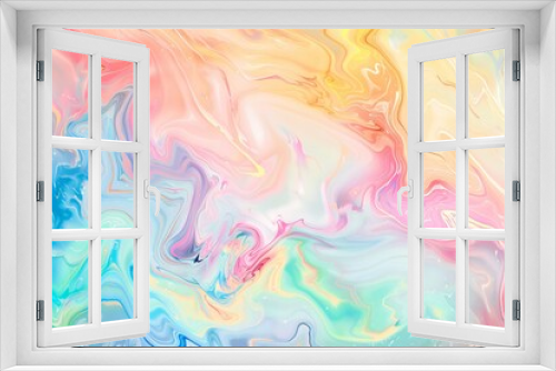 Abstract marble background with rainbow color pattern. Liquid marble texture