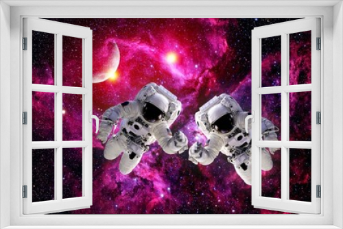 Fototapeta Naklejka Na Ścianę Okno 3D - Two Astronauts Spacemen Suit