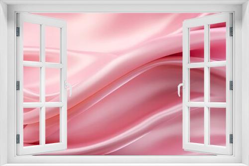 A detailed view of a smooth and luxurious pink silk fabric, perfect for backgrounds or elegant designs. with copy space image. Place for adding text or design