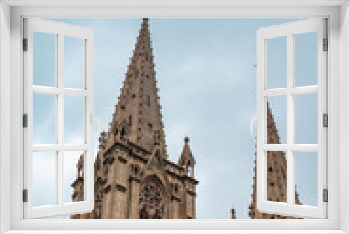 Fototapeta Naklejka Na Ścianę Okno 3D - Gothic church with two spires, Shishi Sacred Heart Cathedral, Guangzhou, China.