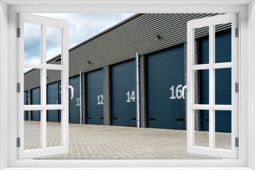 Fototapeta Naklejka Na Ścianę Okno 3D - unit storage warehouse facility with numberd doors