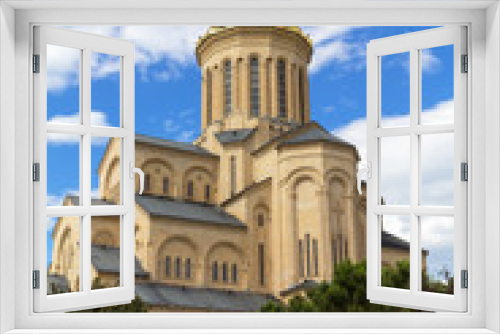 Fototapeta Naklejka Na Ścianę Okno 3D - Cathedral of the Holy Trinity (Tsminda Sameba) - the main cathedral of the Georgian Orthodox Church. Tbilisi. Georgia