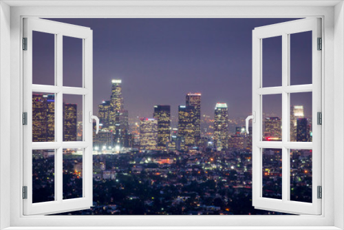 Fototapeta Naklejka Na Ścianę Okno 3D - City of LA at night 