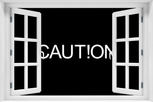 Text Illustration of the 'CAUTION!' Sign, Simple and Flat Style, Eye Catching and Memorable. Can use for Banner, Sticker, Website, Apps, or Graphic Design Element. Vector Illustration