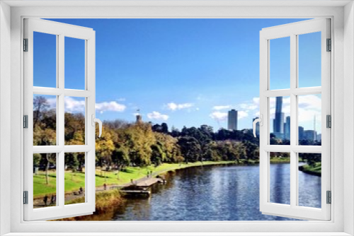 Fototapeta Naklejka Na Ścianę Okno 3D - Melbourne City Skyline with Yarra river