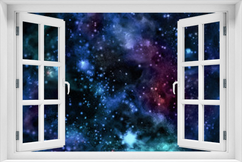 Fototapeta Naklejka Na Ścianę Okno 3D - Outer Space Seamless Digital Pattern