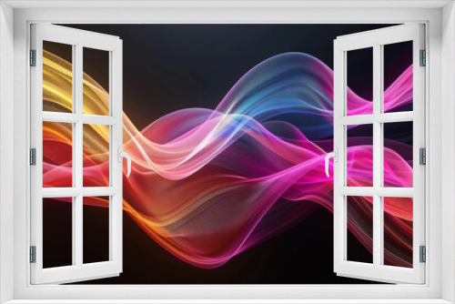 Abstract  3d graphics flow colors black background smooth lines gradients 