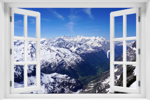 Fototapeta Naklejka Na Ścianę Okno 3D - scenery of snow mountains valley Titlis
