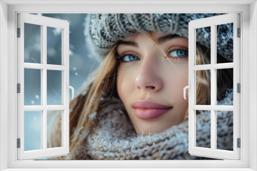 Close-Up of Woman in Winter Attire