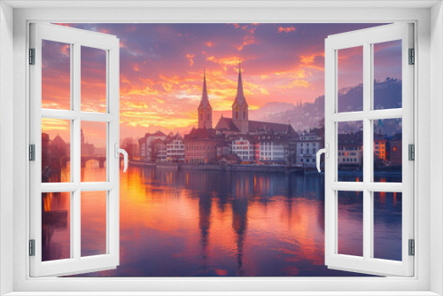 Capture the grandeur of Zurich, Switzerland created with Generative AI technology