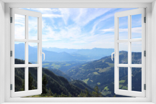 Fototapeta Naklejka Na Ścianę Okno 3D - Panoramablick vom Gipfel des Hohen First in der Osterhorngruppe, Tennengau