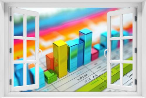 Vibrant and dynamic chart showcasing economic prosperity with colorful gradients and clear data visualization