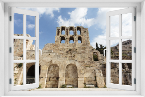 Fototapeta Naklejka Na Ścianę Okno 3D - The facade of the ancient Greek theater Odeon of Herodes Atticus in Athens, Greece, Europe