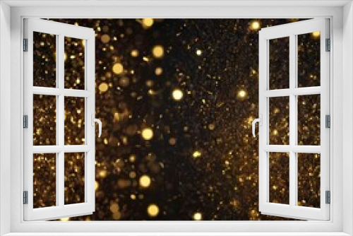 glitter vintage lights background. black and gold. de-focused Generative AI 