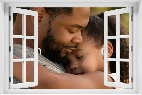 Father and daughter hugging each other