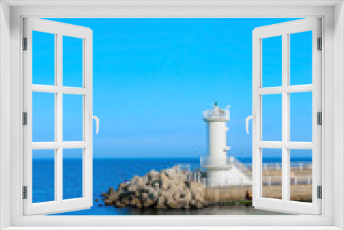 Fototapeta Naklejka Na Ścianę Okno 3D - Lighthouse on sea