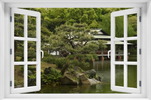 Fototapeta Naklejka Na Ścianę Okno 3D - old japanese house on the lake