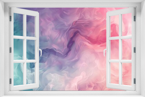 delicate abstract pastel background with clouds and waves fluid art in pink and teal ai generated