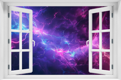 neon-colored lightning bolts in an abstract background, bright and electrifying energy, vibrant display