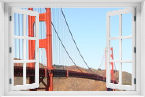 Fototapeta Naklejka Na Ścianę Okno 3D - Golden Gate bridge with two towers in sight
