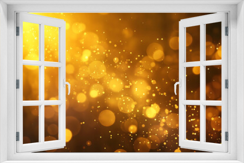 Abstract blurred background with glowing golden lights Bokeh for a festive holiday design. generative ai