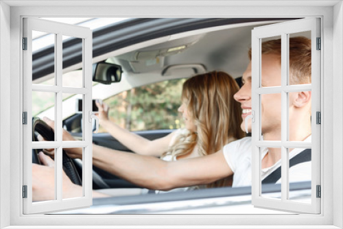 Young couple in the car