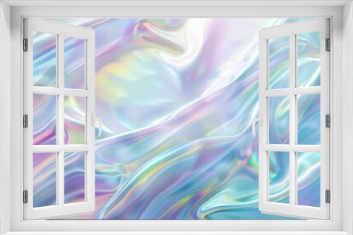 Iridescent Holographic Fabric Background with Pastel Colors and Glossy Texture