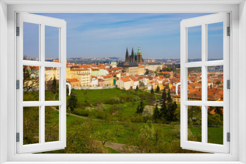 Fototapeta Naklejka Na Ścianę Okno 3D - Prague panorama with St. Vitus Cathedral