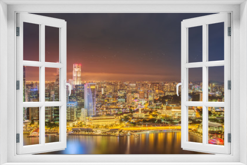 Fototapeta Naklejka Na Ścianę Okno 3D - Singapore Skyline and view of Marina Bay
