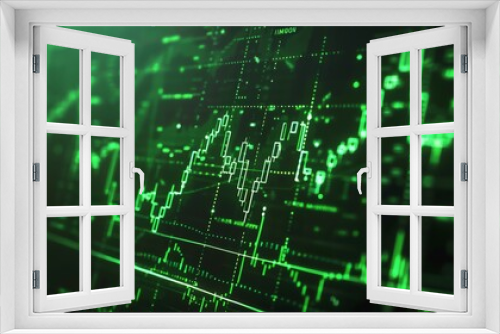 walpaper of  detailed and engaging image of a stock market chart with a clear upward trend, shown at a dynamic angle. The chart should feature pronounced and distinct candlestick patterns,