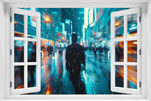Blurry Night in a Neon City Generative AI