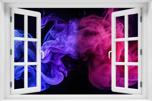 3d smoke effect red, blue and purple colors on black background
