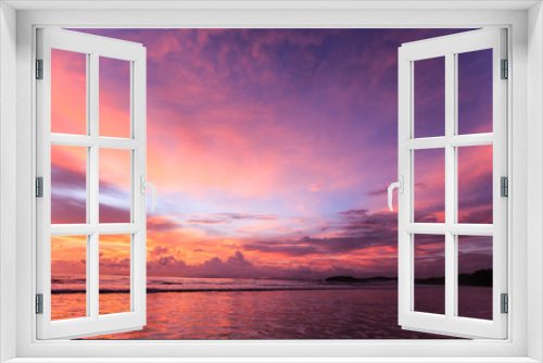 Fototapeta Naklejka Na Ścianę Okno 3D - Beautiful twilight sunset sky  over Andaman sea, Thailand.